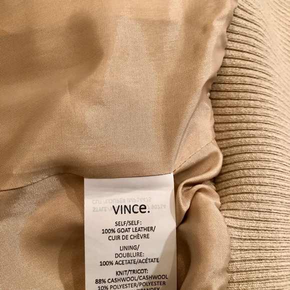 🎉HOST PICK!🎉Vince tan leather bomber jacket - Picture 5 of 8